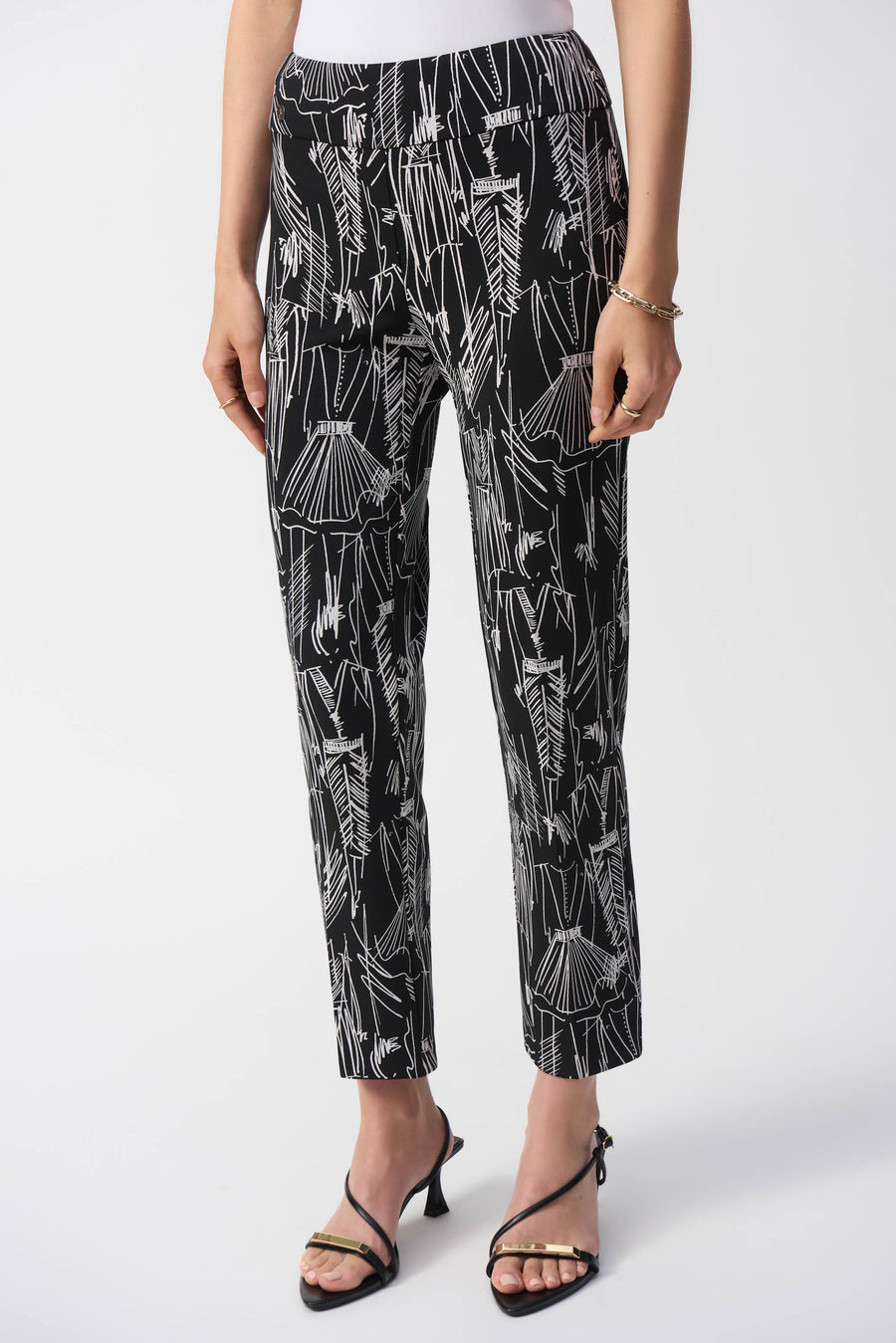 251224 Slim Leg Knit Print Ankle Pant