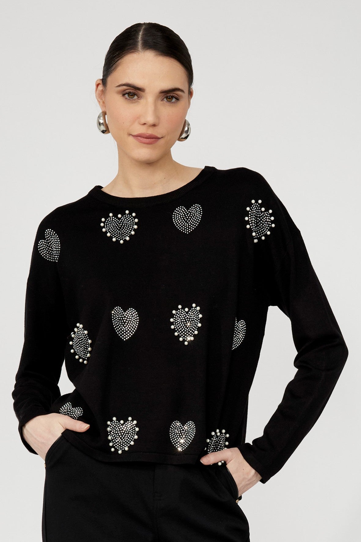 253844 Cozy Hearts Rayon Blend Knit Jumper