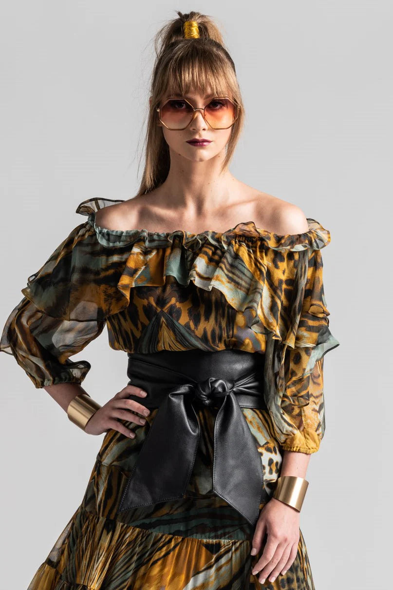 6009 BLACK Soft Leather Wrap Belt