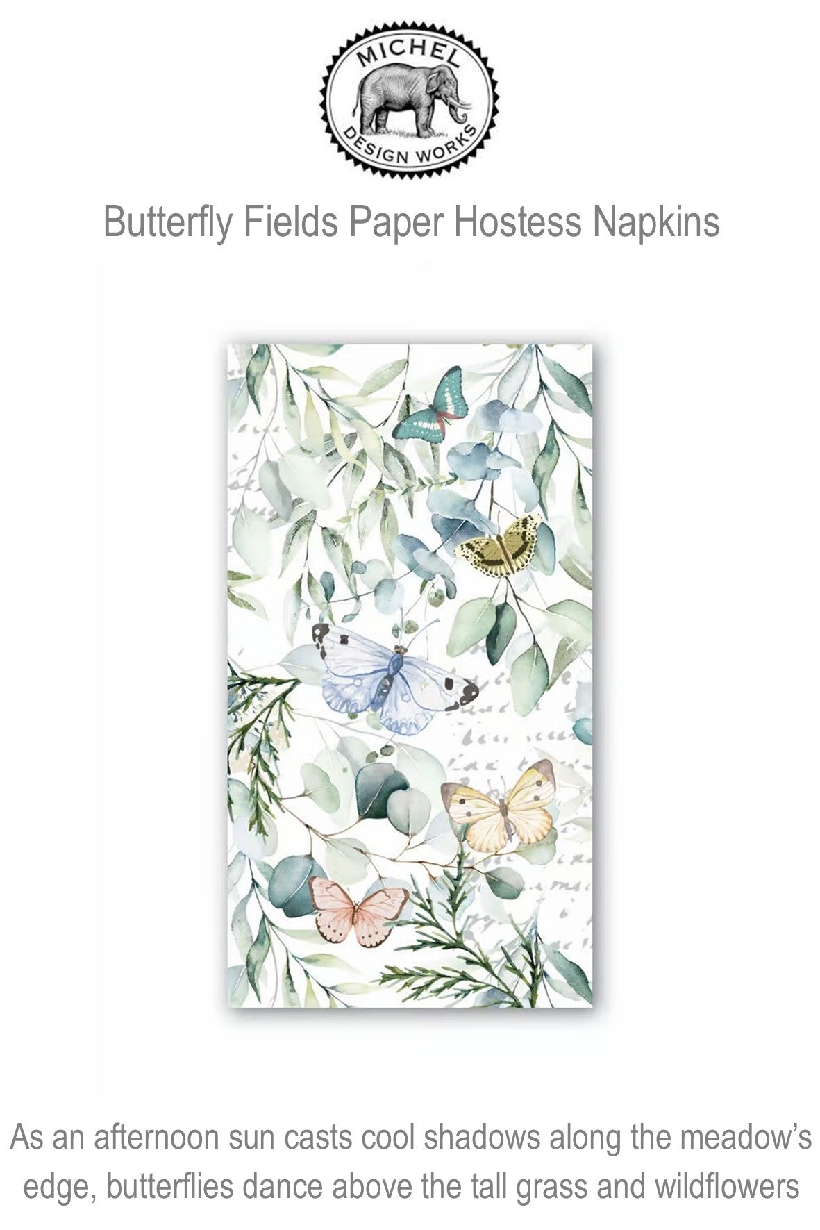 807439 MDW Butterfly Fields Hostess Paper Napkins
