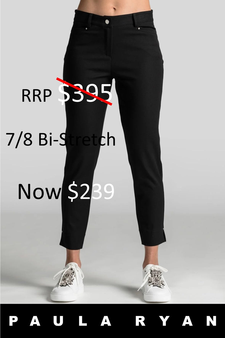 8429 BLACK Bi Stretch 7/8 Jean