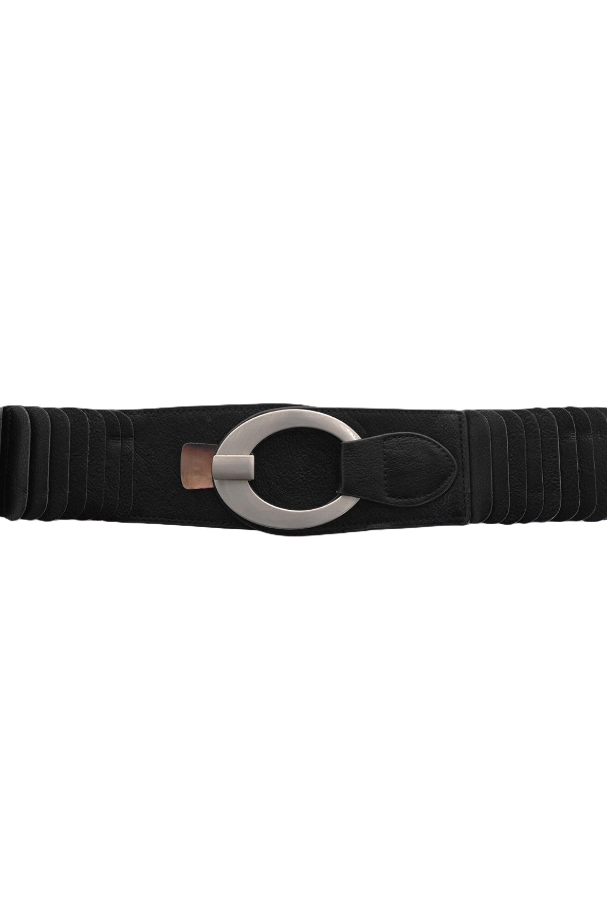 A25301 Black Tab Ring Buckle Stretch Belt