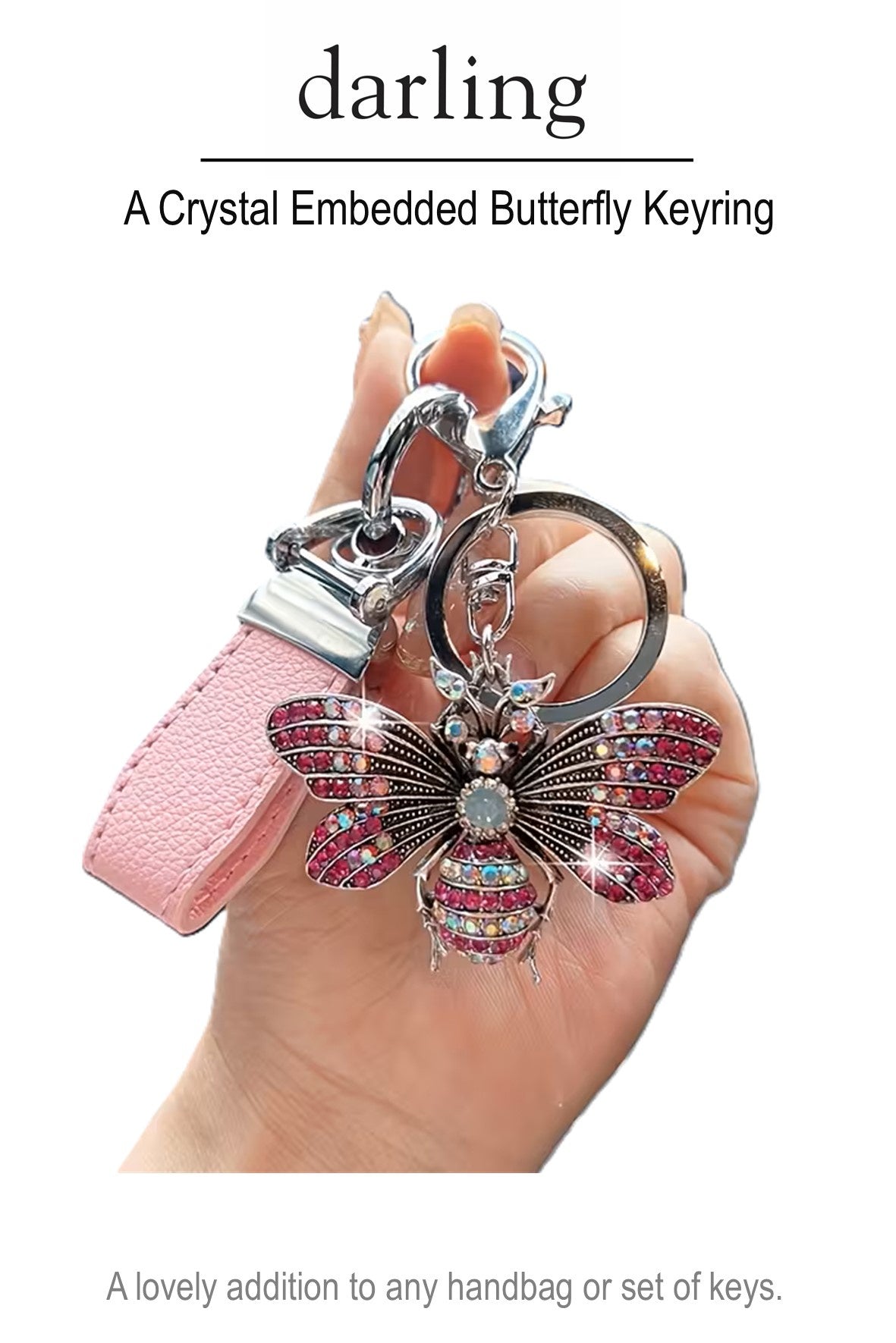 D0051 Jewel Butterfly Bag Charm/ Key Ring