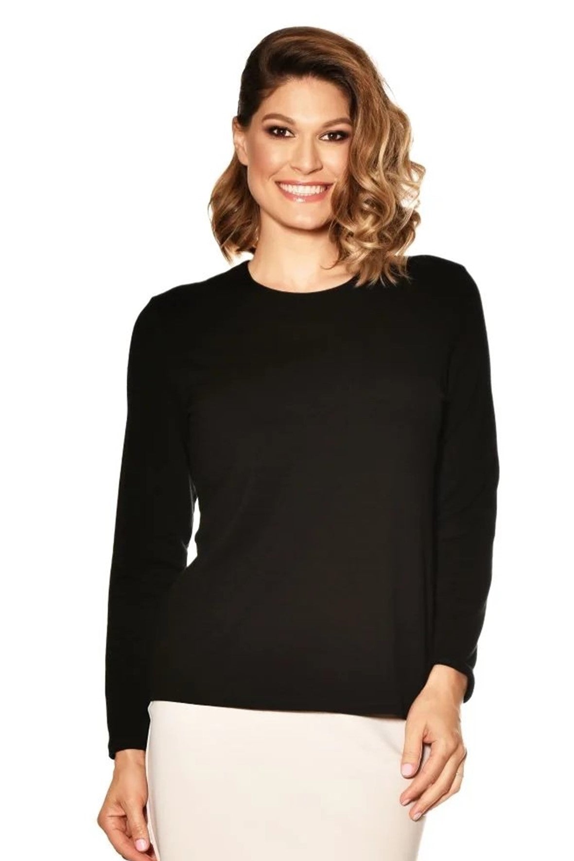 9433 Easy Fit Long Sleeve Merino Crew Neck Top