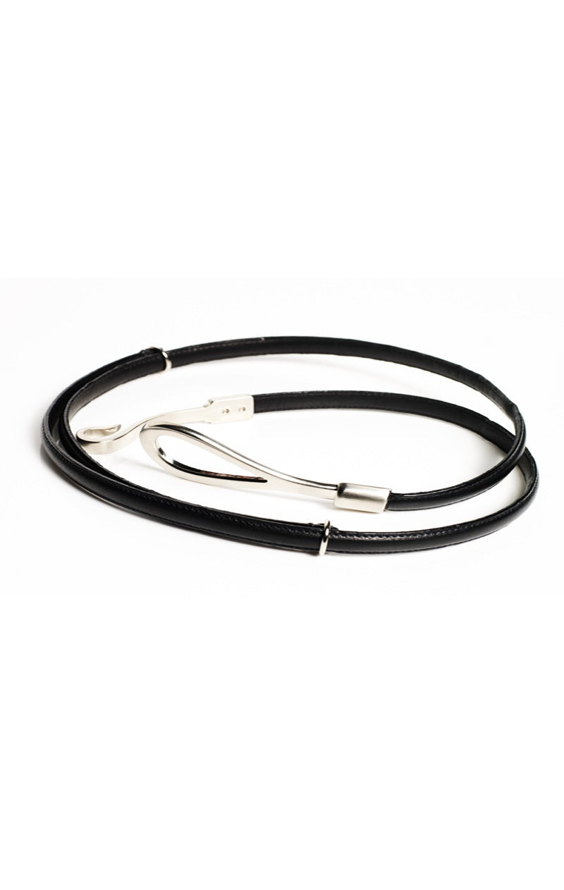 2362 BLACK Narrow Hook & Loop Adjustable Belt