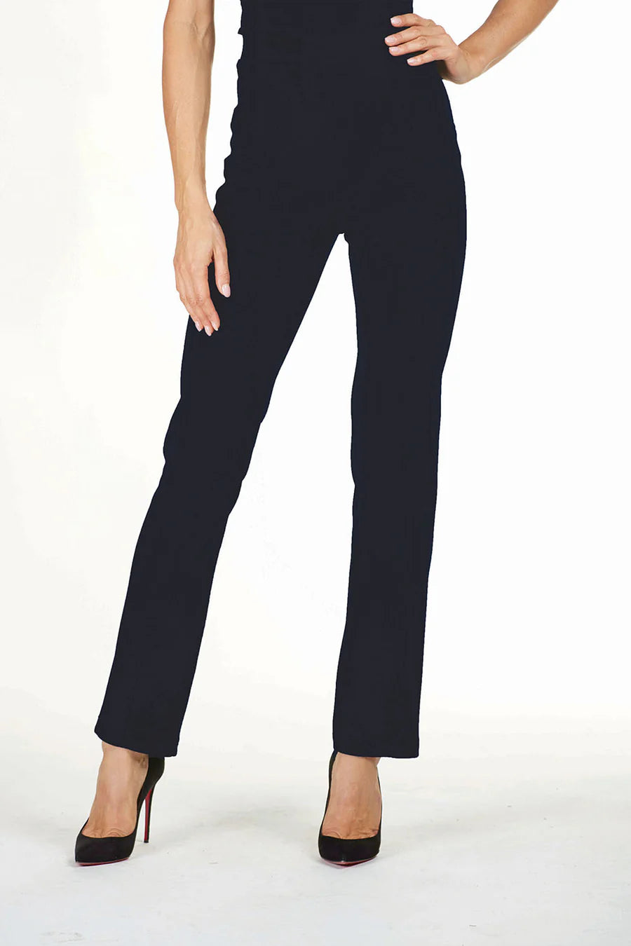 017 DEEP NAVY Classic Leg Two Way Stretch Pant with Front Seam Detail