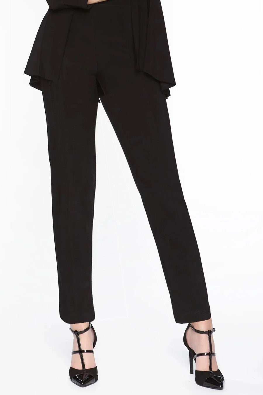 017 BLACK Classic Leg Two Way Stretch Pant with Front Seam Detail