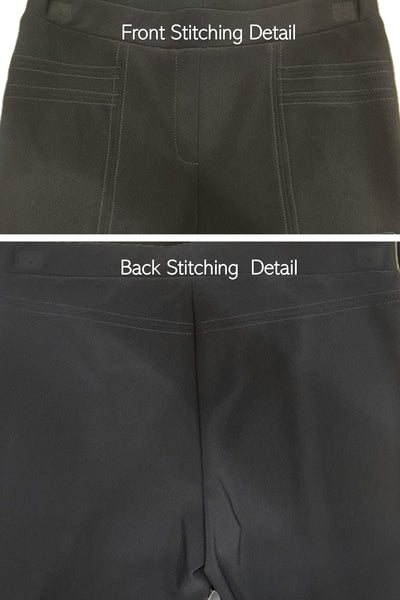 017 BLACK Classic Leg Two Way Stretch Pant with Front Seam Detail