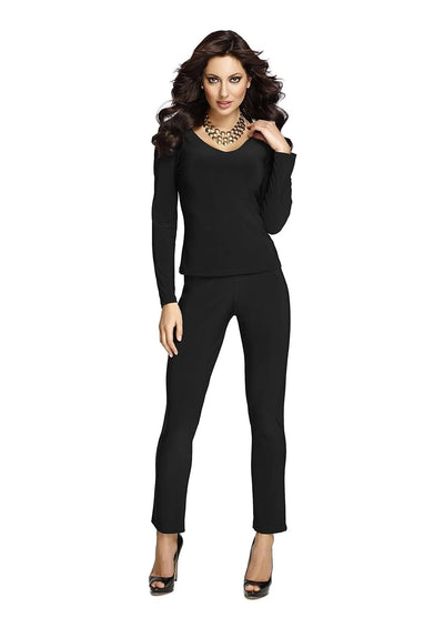 082 DEEP NAVY Slim Leg Two Way Stretch Basque Pant