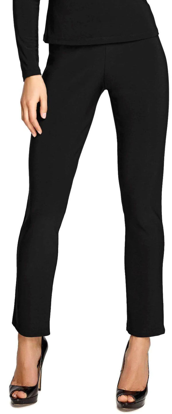 082 DEEP NAVY Slim Leg Cigarette Basque Pant with Two Way Stretch - Darling