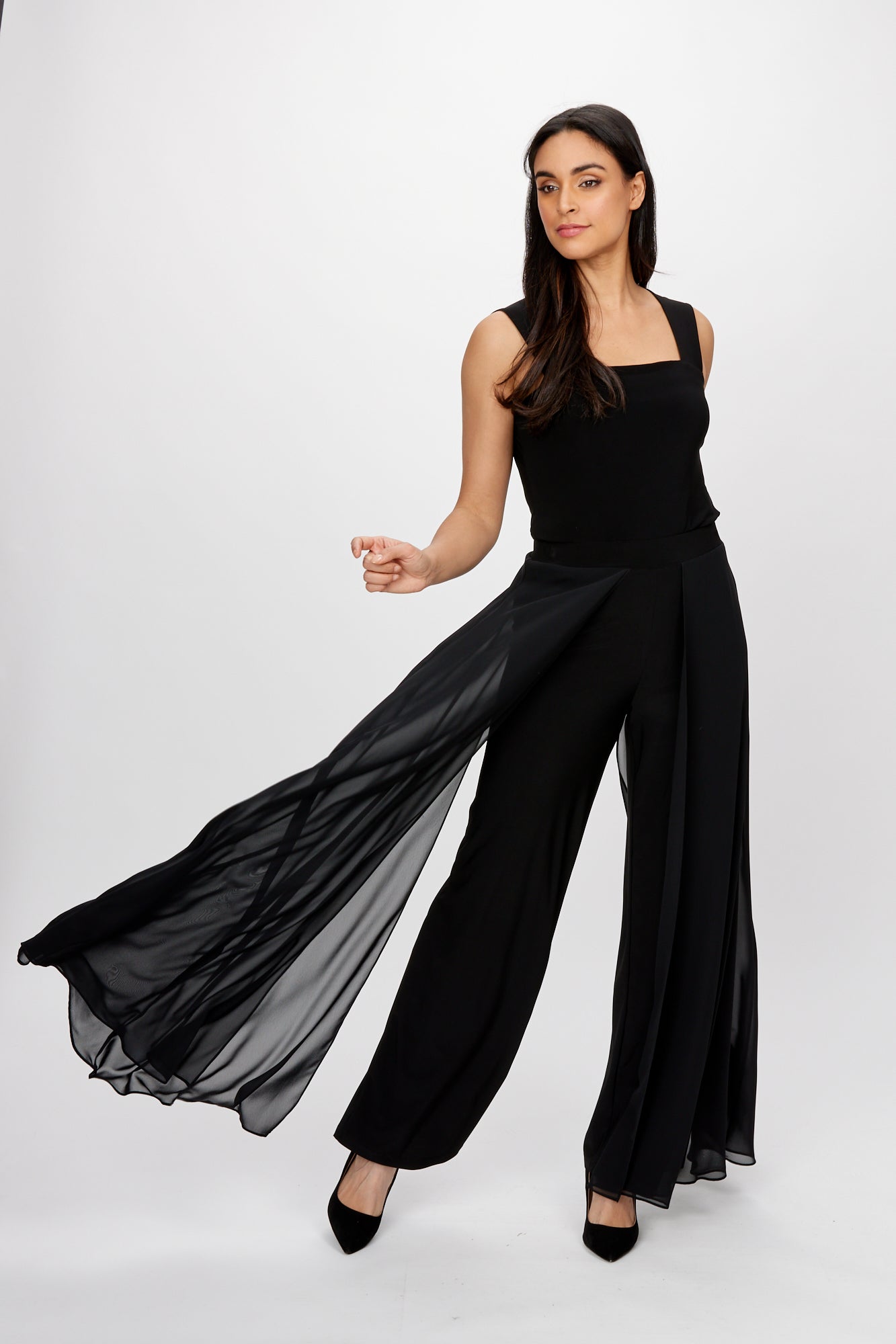 198256 Chiffon Overlay Trouser