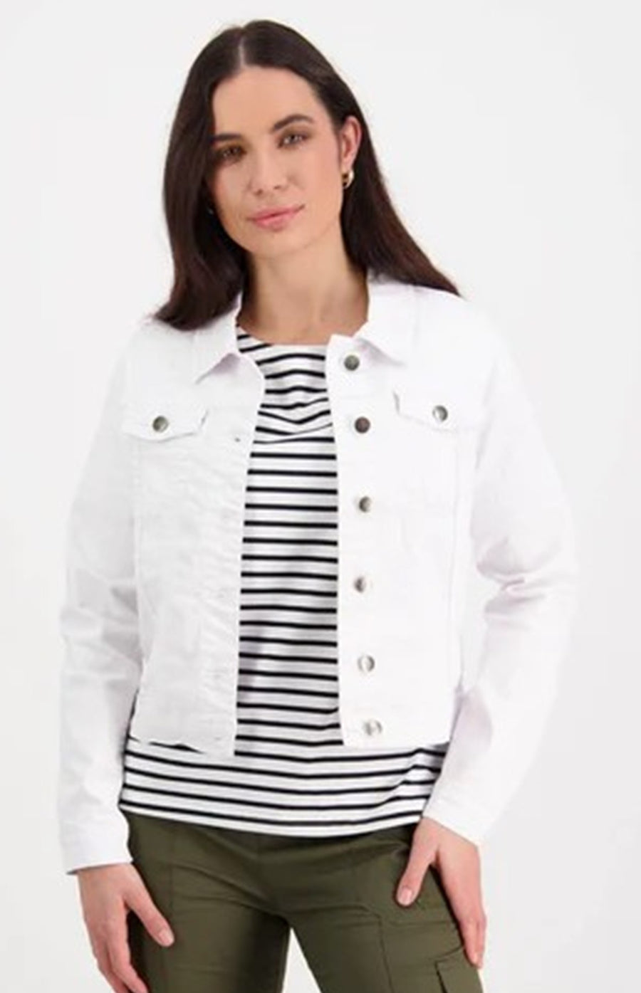 2017P WHITE Soft Stretch Denim Jacket