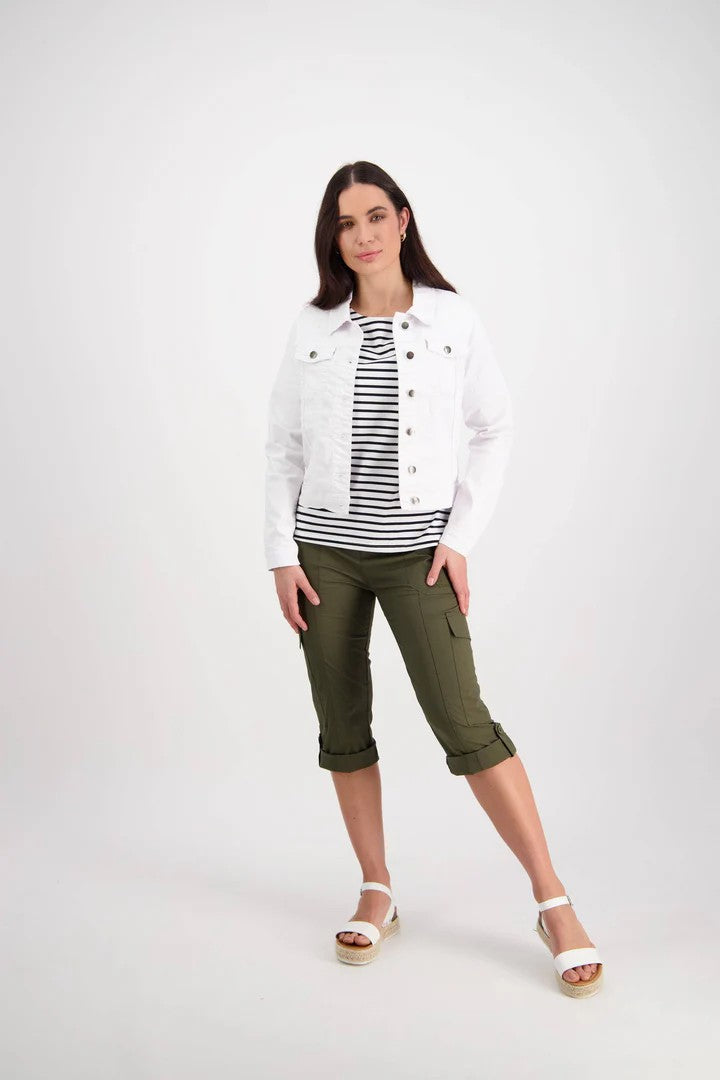 2017P WHITE Soft Stretch Denim Jacket