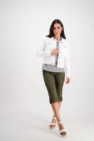 2017P WHITE Soft Stretch Denim Jacket