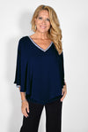 Diamante V Chiffon Shift Top