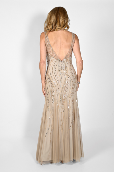 Beaded Mesh Shimmer Dress