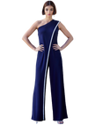Asymmetric Diamante Trim Pant Suit
