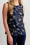 248321 Boat Neck Embroidered Top