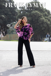 Print Chiffon Over-Layer Top