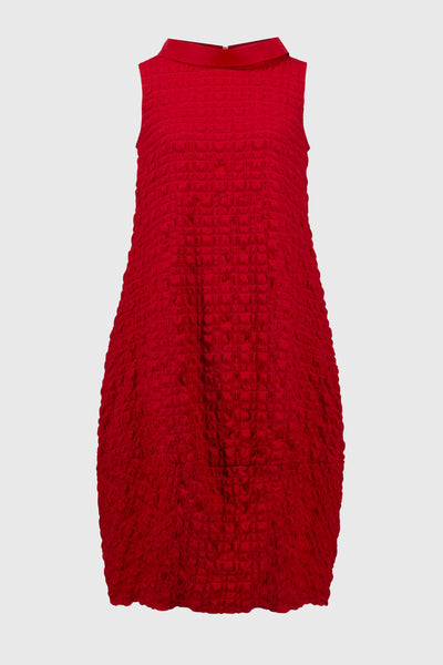 241204S25 Seersucker Mandarin Collar Cocoon Dress