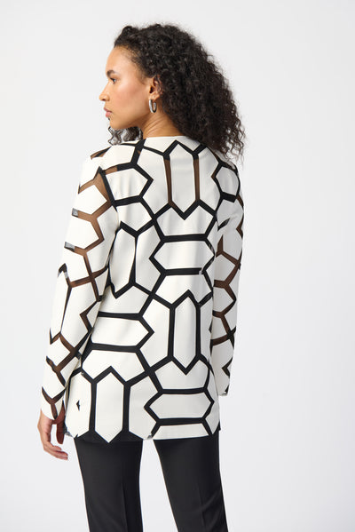 241905 Geometric Pattern Dual Fabric Jacket
