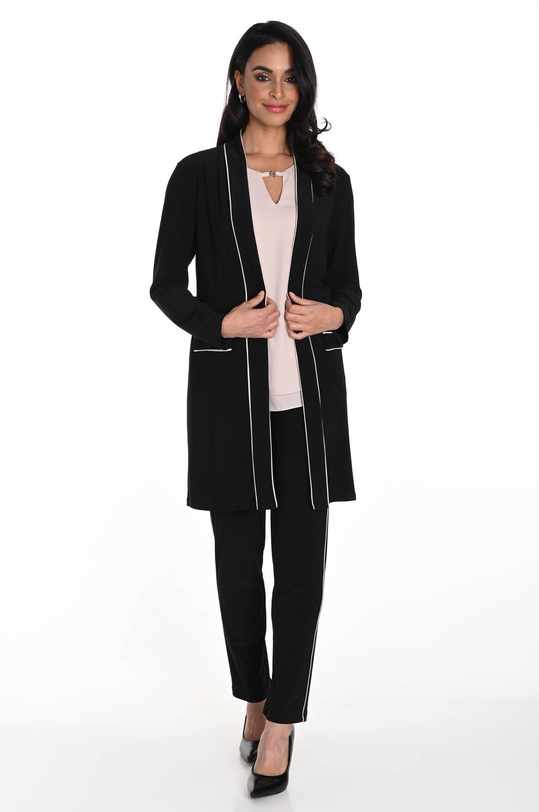 243019 Contrast Cardigan Blazer