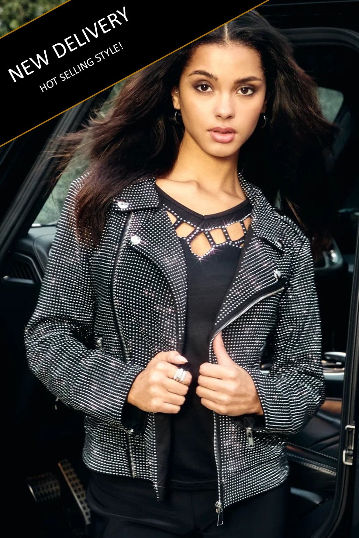 243444U  Diamante Biker Jacket