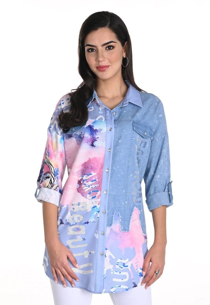 243528U  Pink/Blue Urban Chic Shirt