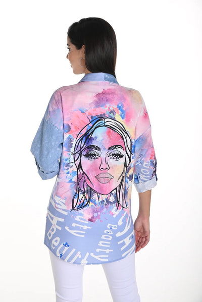 243528U  Pink/Blue Urban Chic Shirt