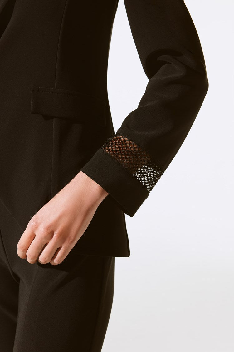 243752 Stretch Euro Twill & Mesh Trim Blazer