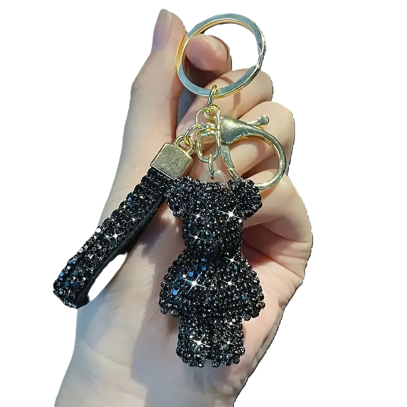 D0004 Teddy Bear Diamante Bag Charm