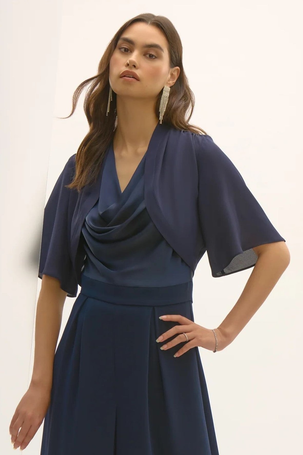 243798S25 Chiffon Bolero Cardigan