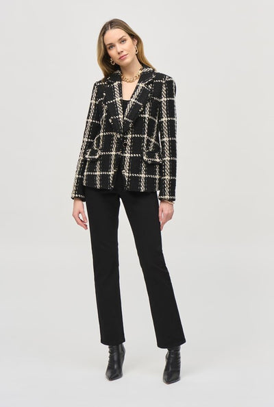 243960 Plaid Bouclé Blazer With Pockets