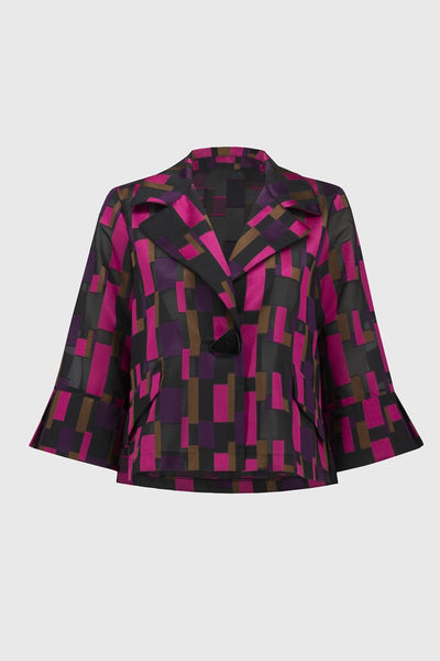 244166 Organza Jacquard Swing Jacket