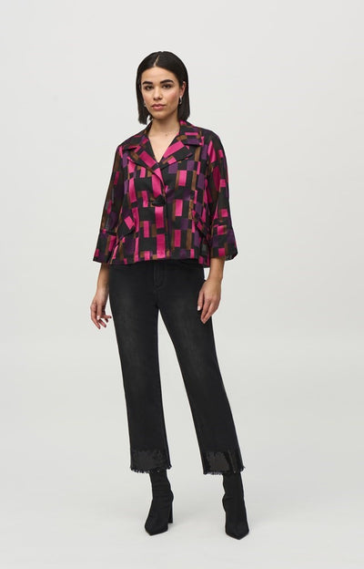 244166 Organza Jacquard Swing Jacket