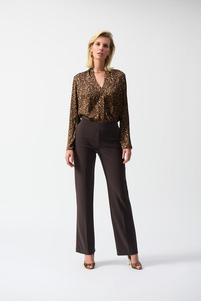 244253 Luster Satin Cheetah Blouse