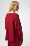 244921F25  V Neck Boxy Shimmer Knit Jumper