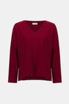 244921F25  V Neck Boxy Shimmer Knit Jumper