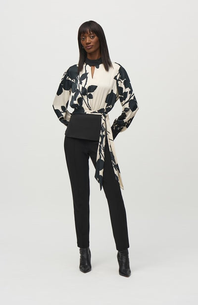 244942 Satin and Georgette Floral Print Top