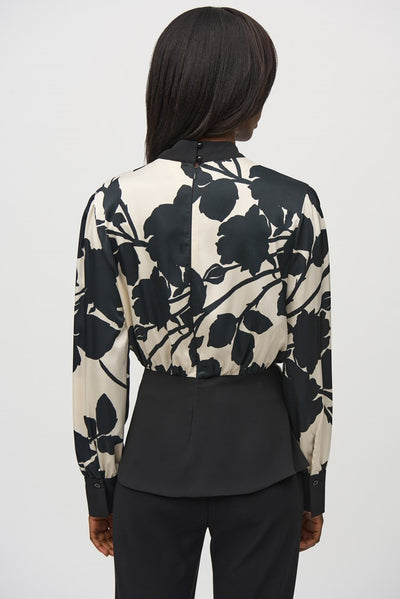 244942 Satin and Georgette Floral Print Top