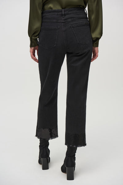 244948 Crop Denim Pants with Sequin Trim