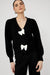 246224U Plush Rayon Blend Bow Cardigan