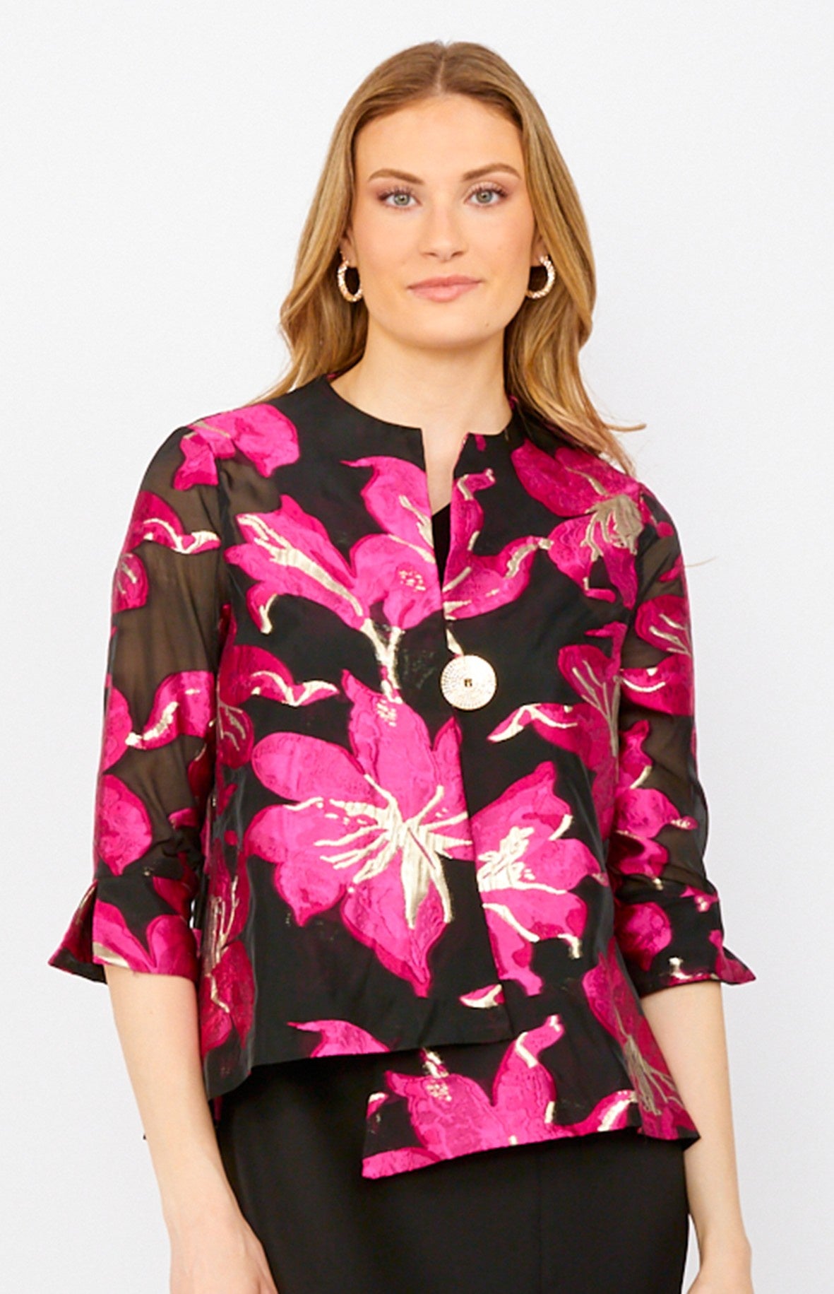 249247 Magnolia Satin Organza Evening Jacket