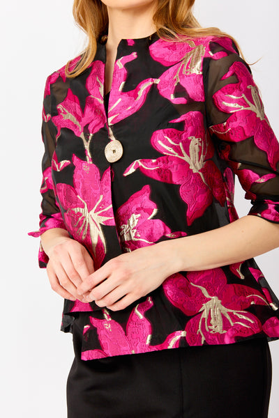 249247 Magnolia Satin Organza Evening Jacket