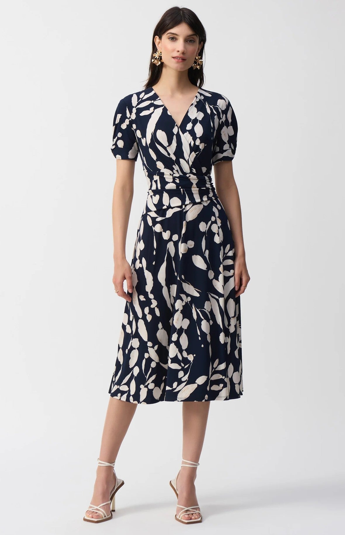 251014 Silky Knit Abstract Print Dress
