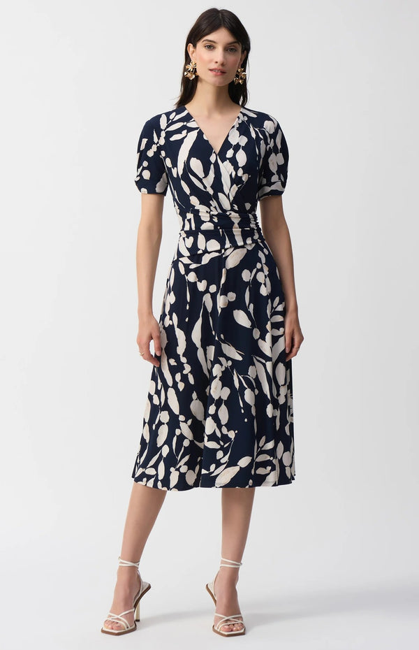 251014 Silky Knit Abstract Print Dress - Darling