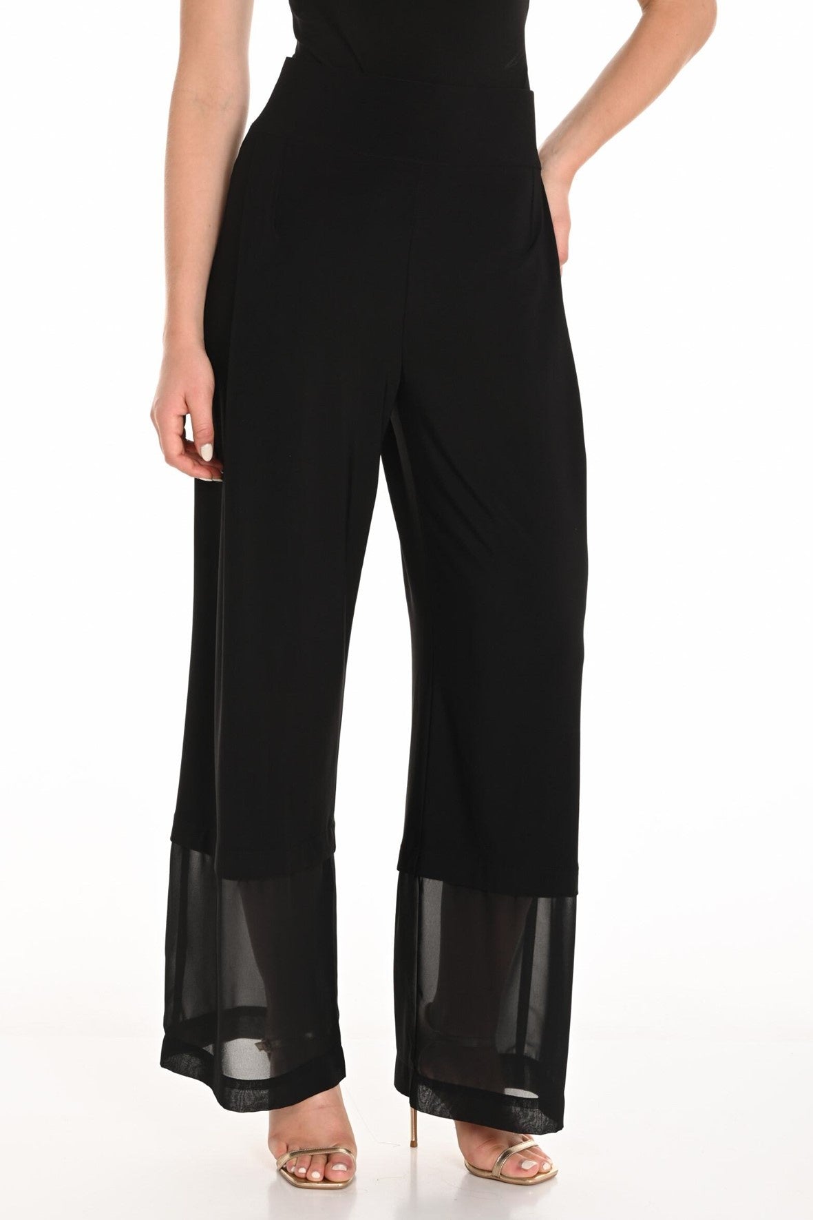 251048 Flat Basque Chiffon Hem Evening Pant