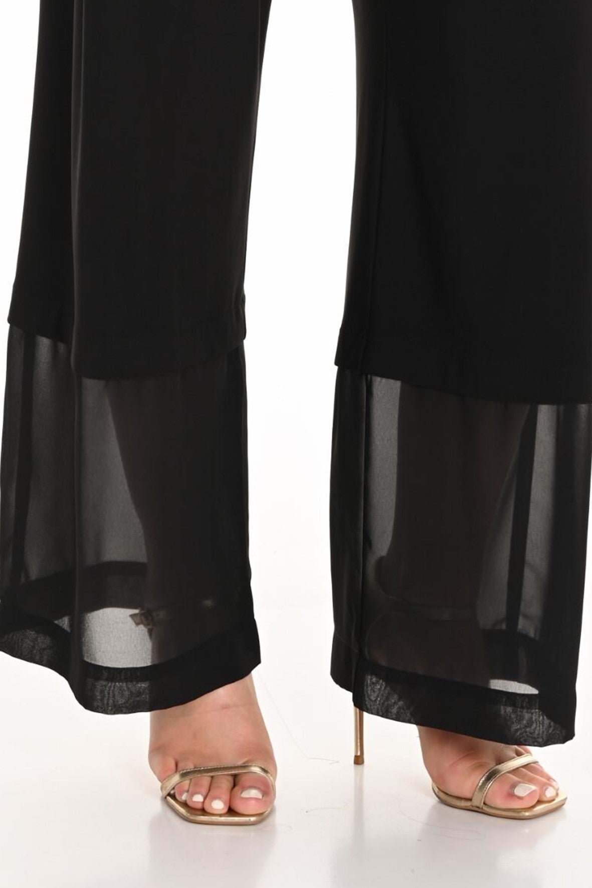 251048 Flat Basque Chiffon Hem Evening Pant