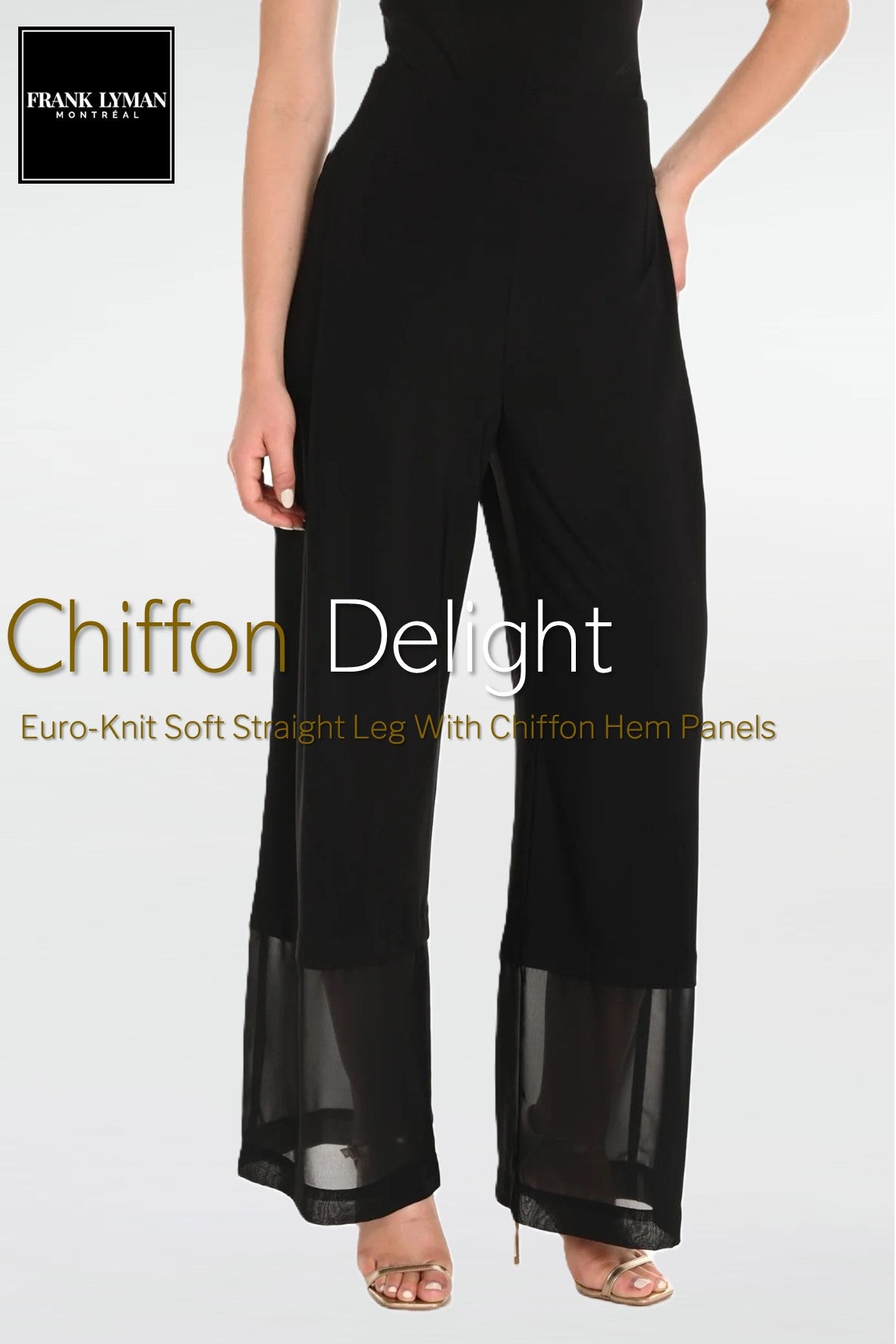 251048 Flat Basque Chiffon Hem Evening Pant