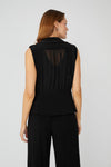 251049 Peplum Chiffon Panel Twill Suiting Waistcoat